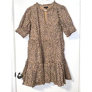 Womans Size MP Tiered Popover Dress Animal Print